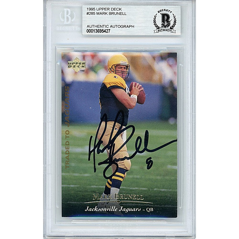 Mark Brunell Signed Packers 1995 Upper Deck Football Card Beckett Autographed